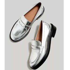 Madewell  Vernon Loafer Specchio Leather Silver Size 6 Retail $158